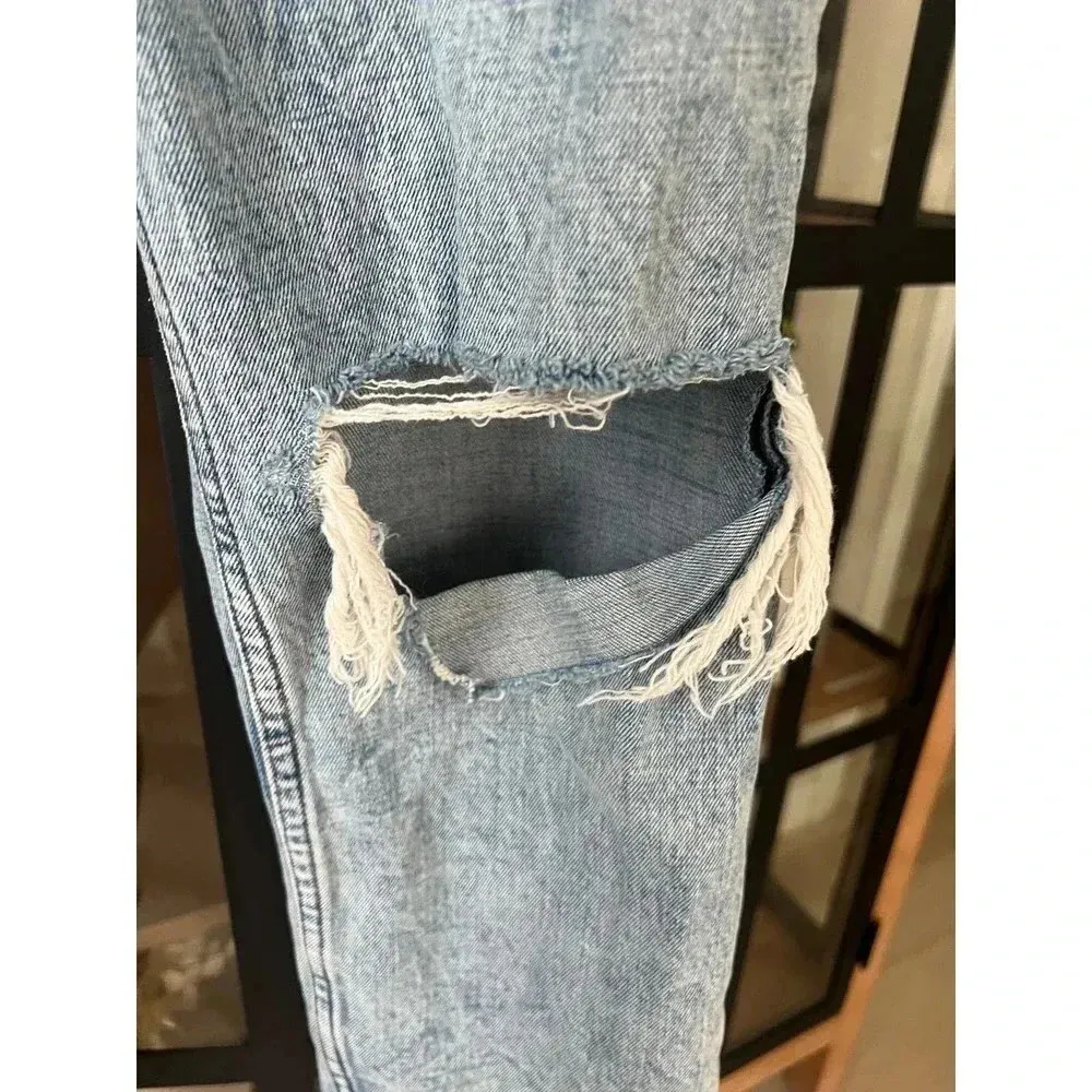 Abercrombie Jeans Light Wash Ankle Straight High Rise Curve Love Petite Short - Image 4