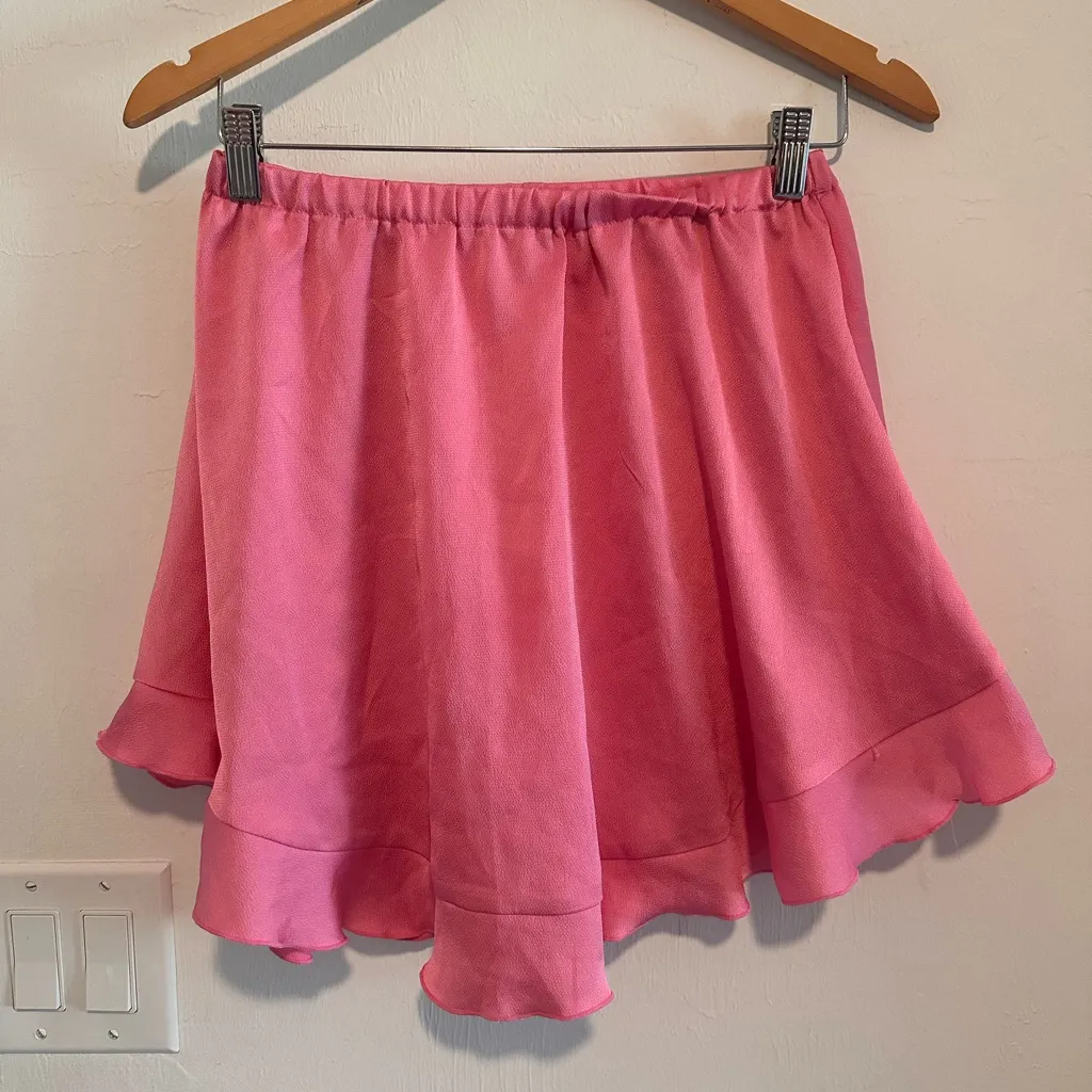 Free‎ People Pink Ruffled Hem Skirt Sz S - Image 2