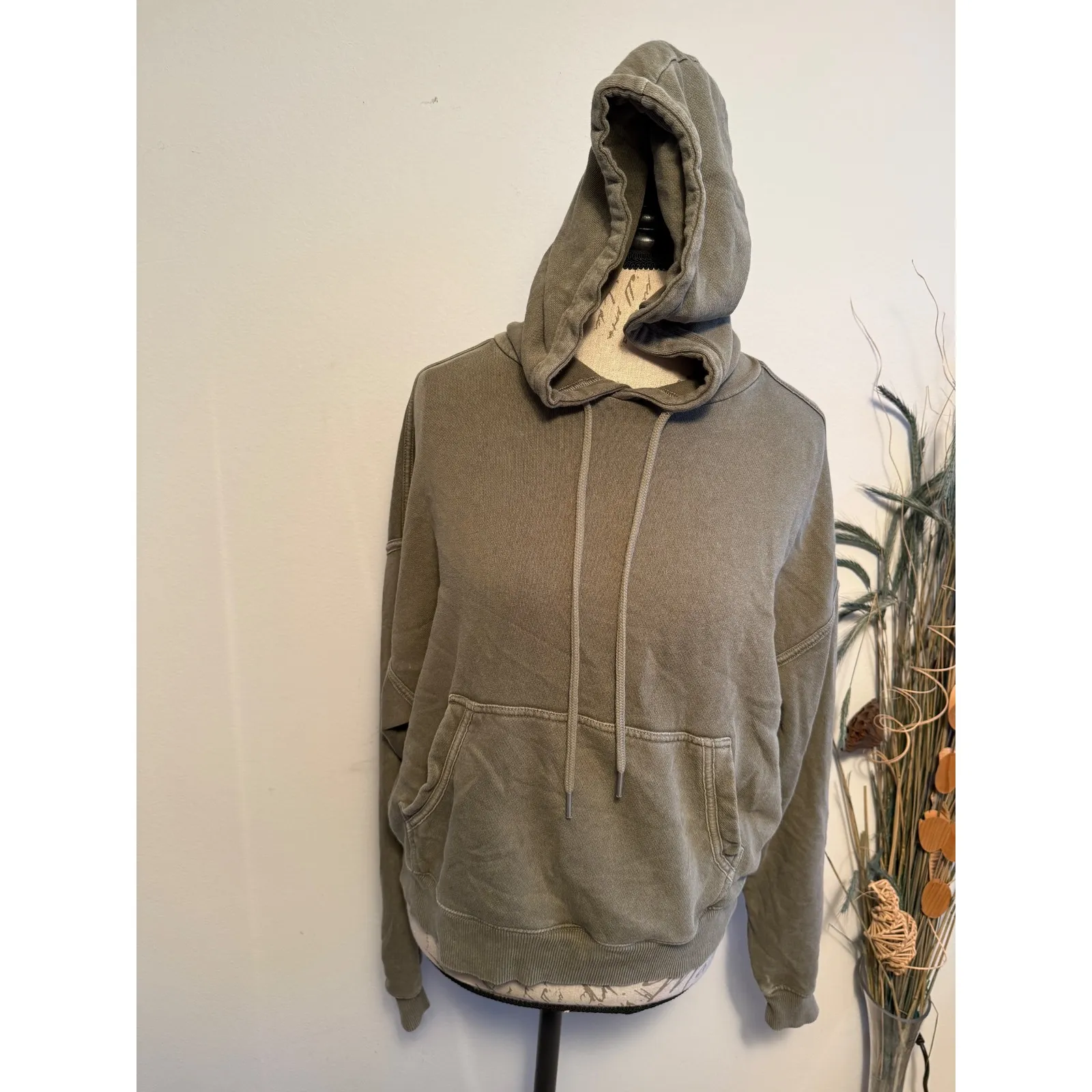 Aerie Women Olive Green  Hoodie Long Sleeve Pocket Casual Size XS oversized - Image 4