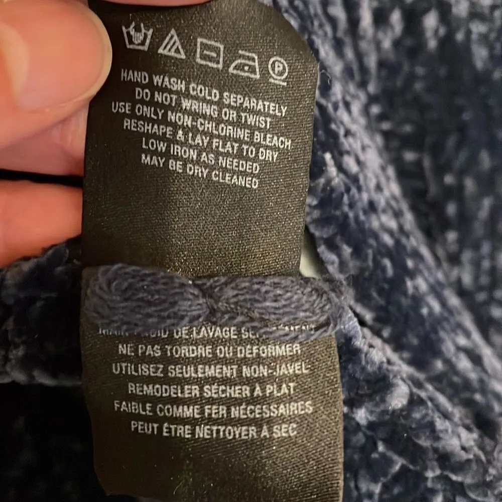 Anthropologie Moth Lily Navy Chenille Oversized Cardigan - Image 8