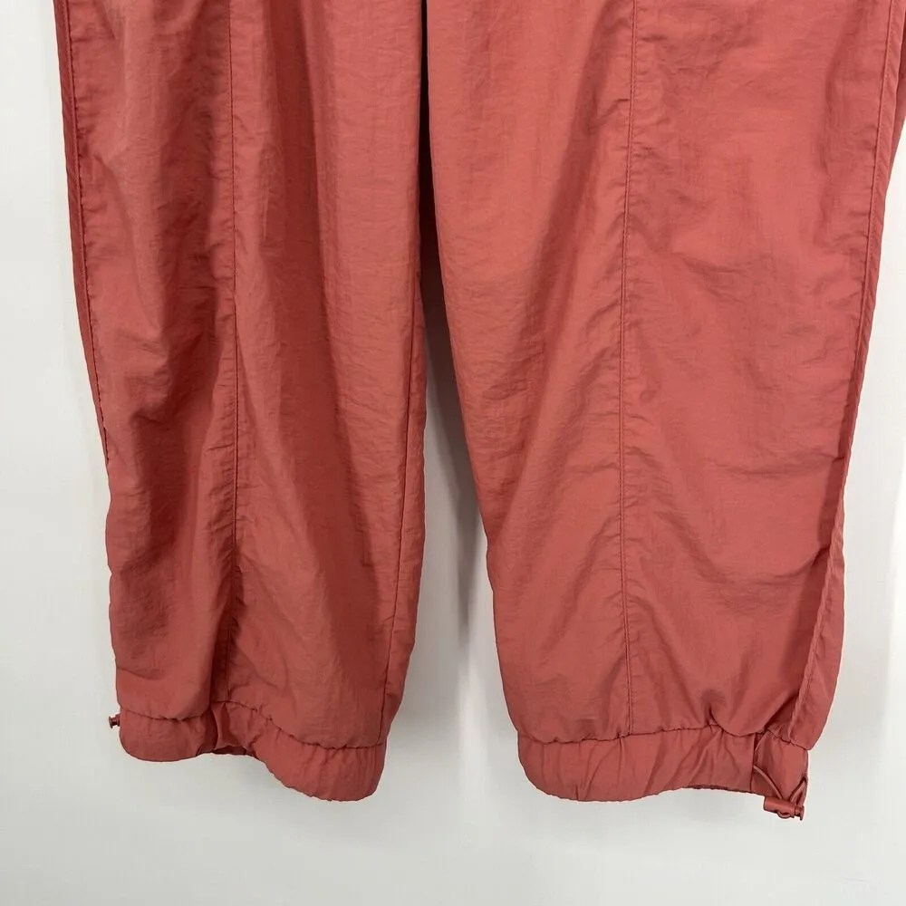 Zenana High Rise Windbreaker Joggers Pink Drawcord Ankle Pull On Size XL - Image 4