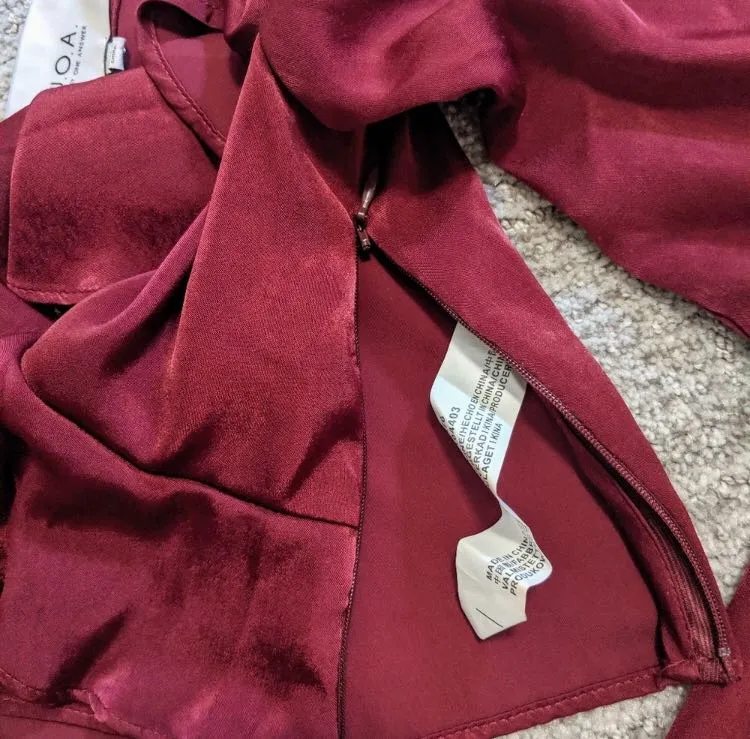 J.O.A. Burgundy Wine Ruffle Crop Top - Image 5