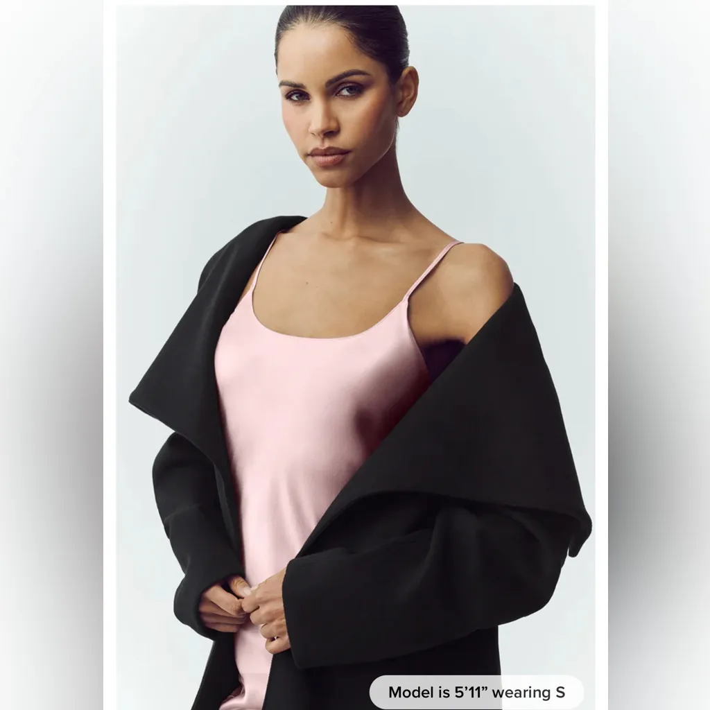 NWT Alo Yoga Wool Blend Night Fall Black Long Coat Size Small - Image 9