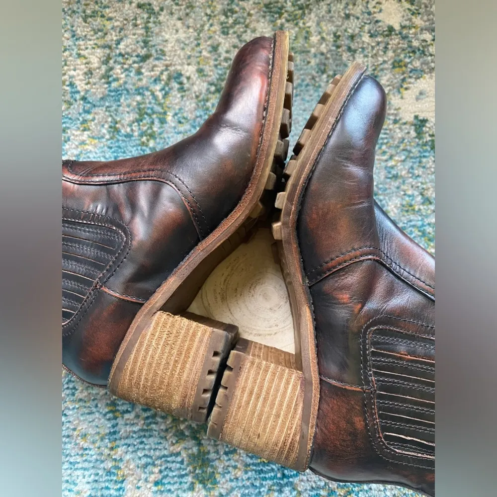 Vintage 90s Y2K Rocket Dog Max weathered brown ankle chunky boots, size 8.5M - Image 4