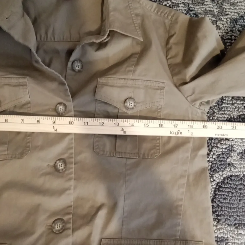 Sundance Tan Utility Jacket with Collared Neckline Womens Medium Belt - Image 9