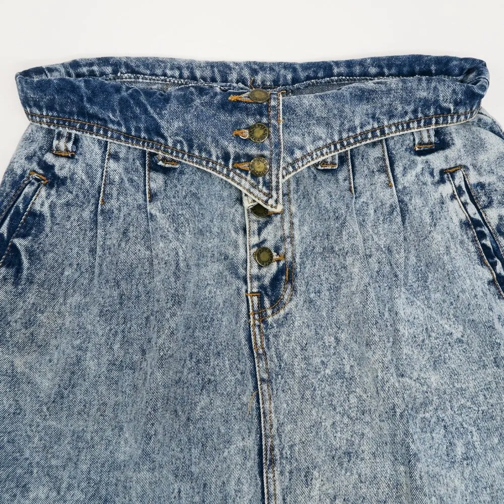 Vintage 80s Gitano Acid Wash Maxi Skirt Size 16 - Image 8