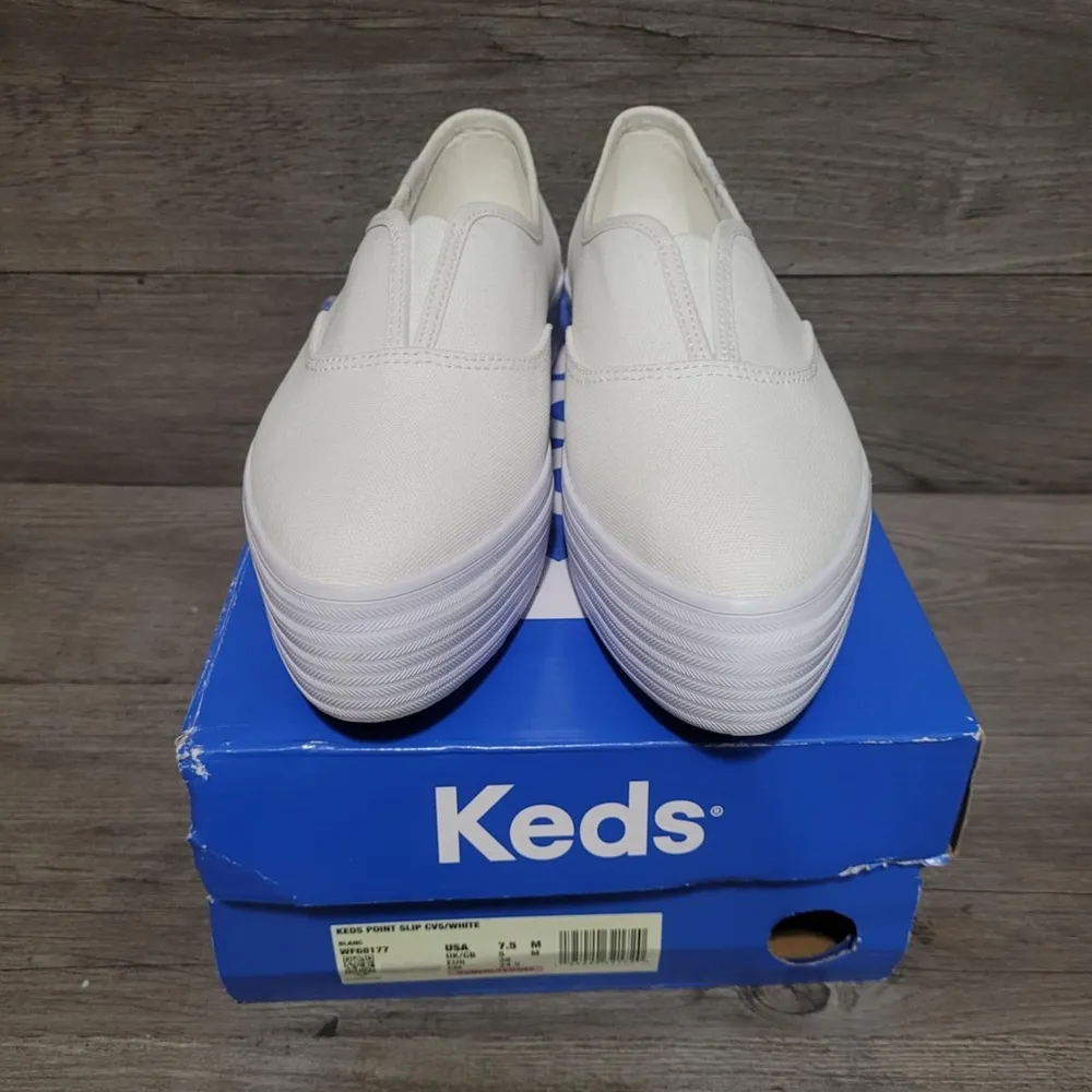 Keds Point Slip Canvas White Women’s size 7.5 - Image 3