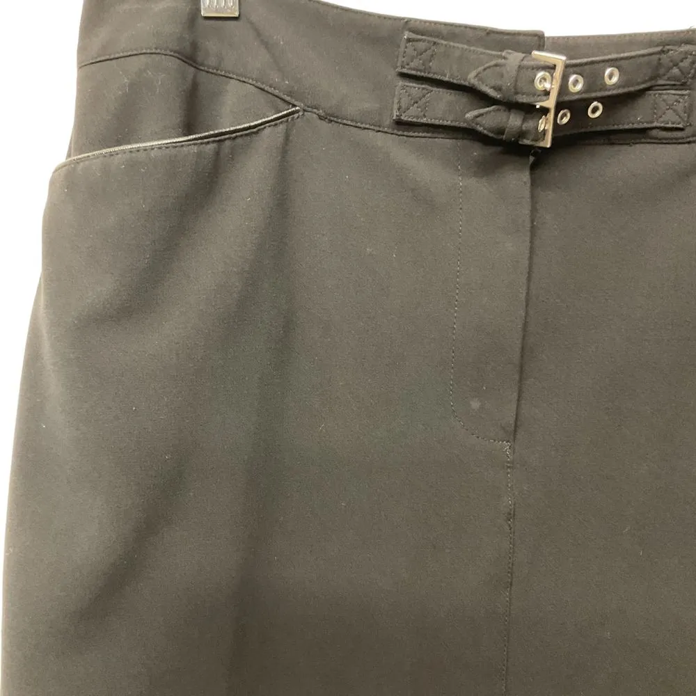 Larry‎ Levine Stretch Pencil Skirt Black Buckle Size 12 Classic Work Minimalist - Image 4