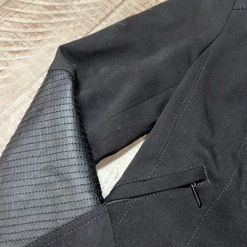 WHBM ribbed faux leather elbow patch moto military jacket LIKE NEW! - Image 3