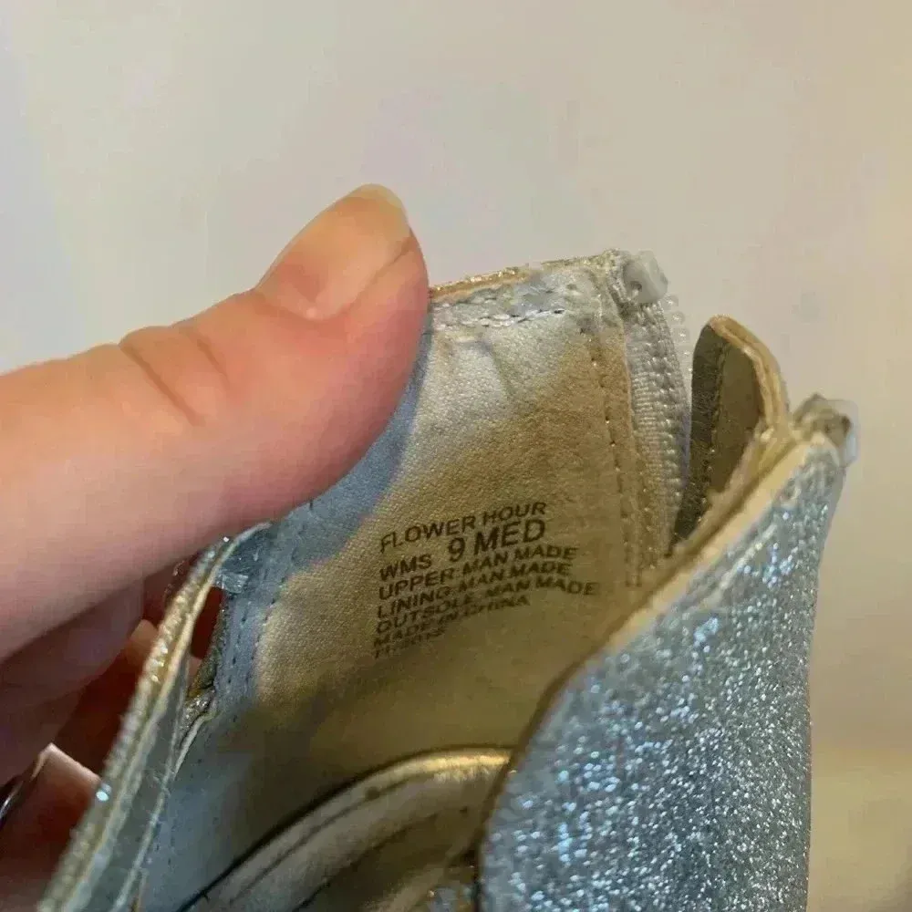 Unlisted Strappy Silver 4 Inch Stiletto Platform Heels Shoes Women’s Size 9 - Image 8