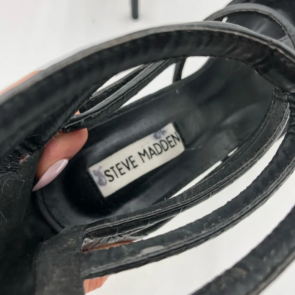 Steve Madden Black Cage Heels Size 10 - Image 9