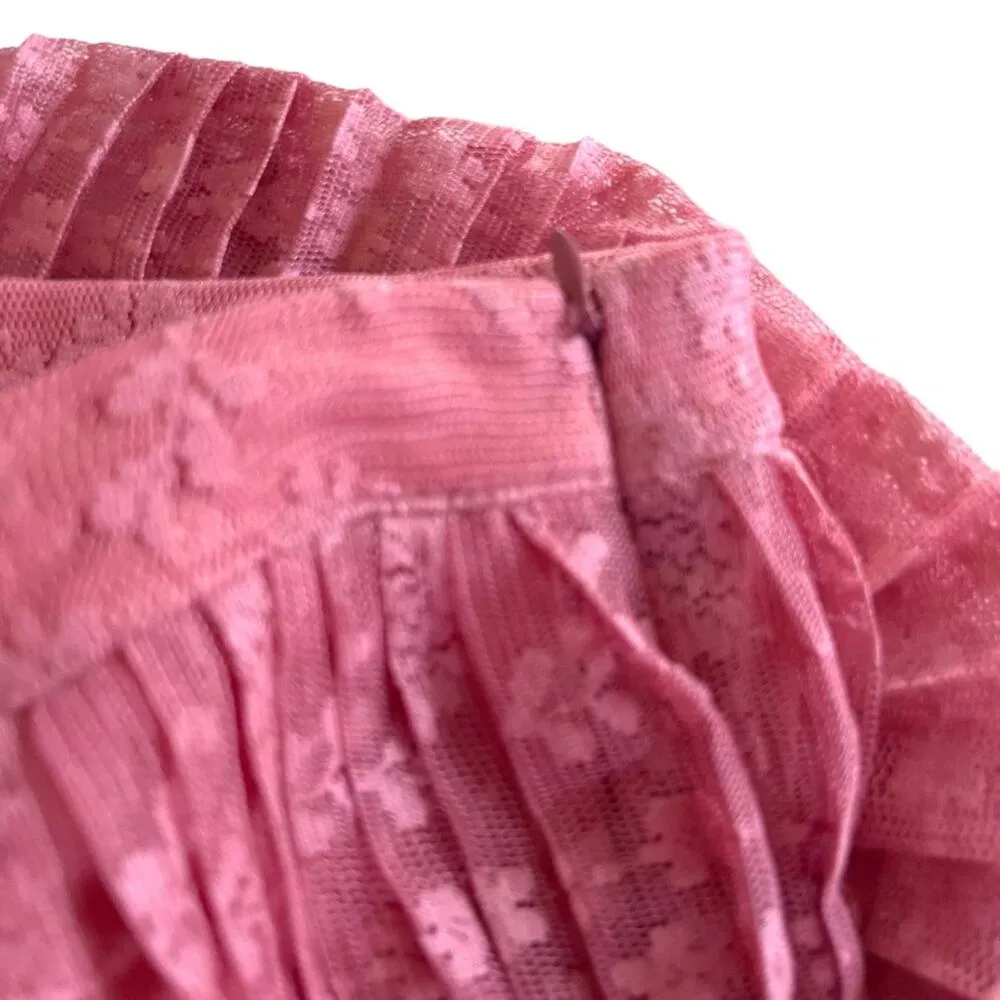 Anthropologie Maeve NWT Brighton Tiered Midi Skirt Ombre Lace Pink Tiered 8 - Image 5