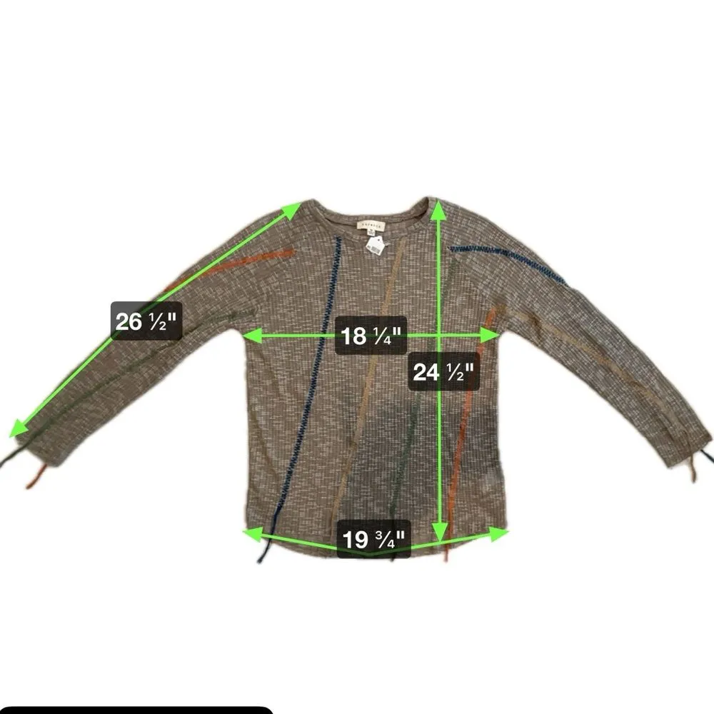 Promesa Lightweight Long Sleeve Knit Sweater Brown Multicolor Size Medium NWT! - Image 7