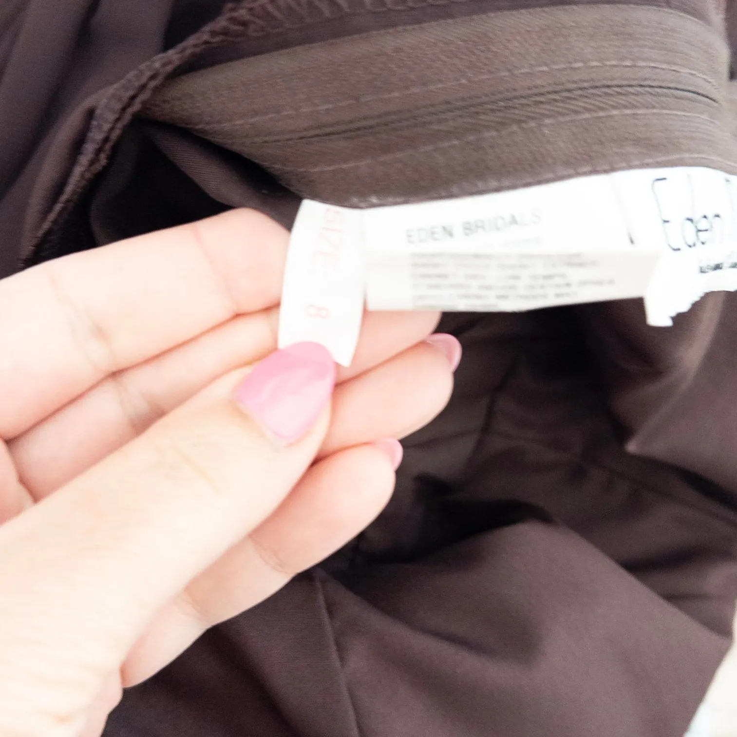 Y2K Womens Babydoll Dress‎ Size 8 Brown Midi Formal 90s Whimsigoth Forest Fairy - Image 5