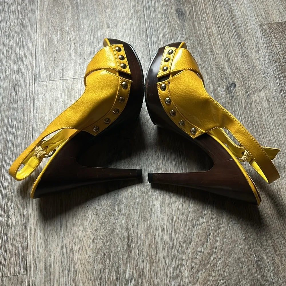 Yellow Slingback Heels by Shes Collection Size 5.5 - Image 12