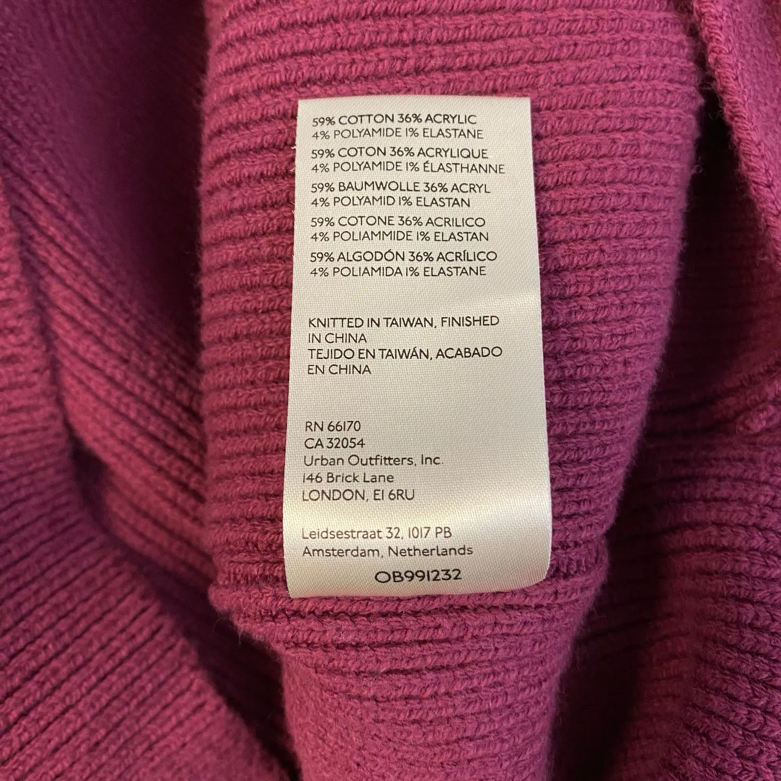 Free People Easy Street Ribbed Knit Mock Neck Sweater‎ Pomegranate Size XS Boho - Image 6