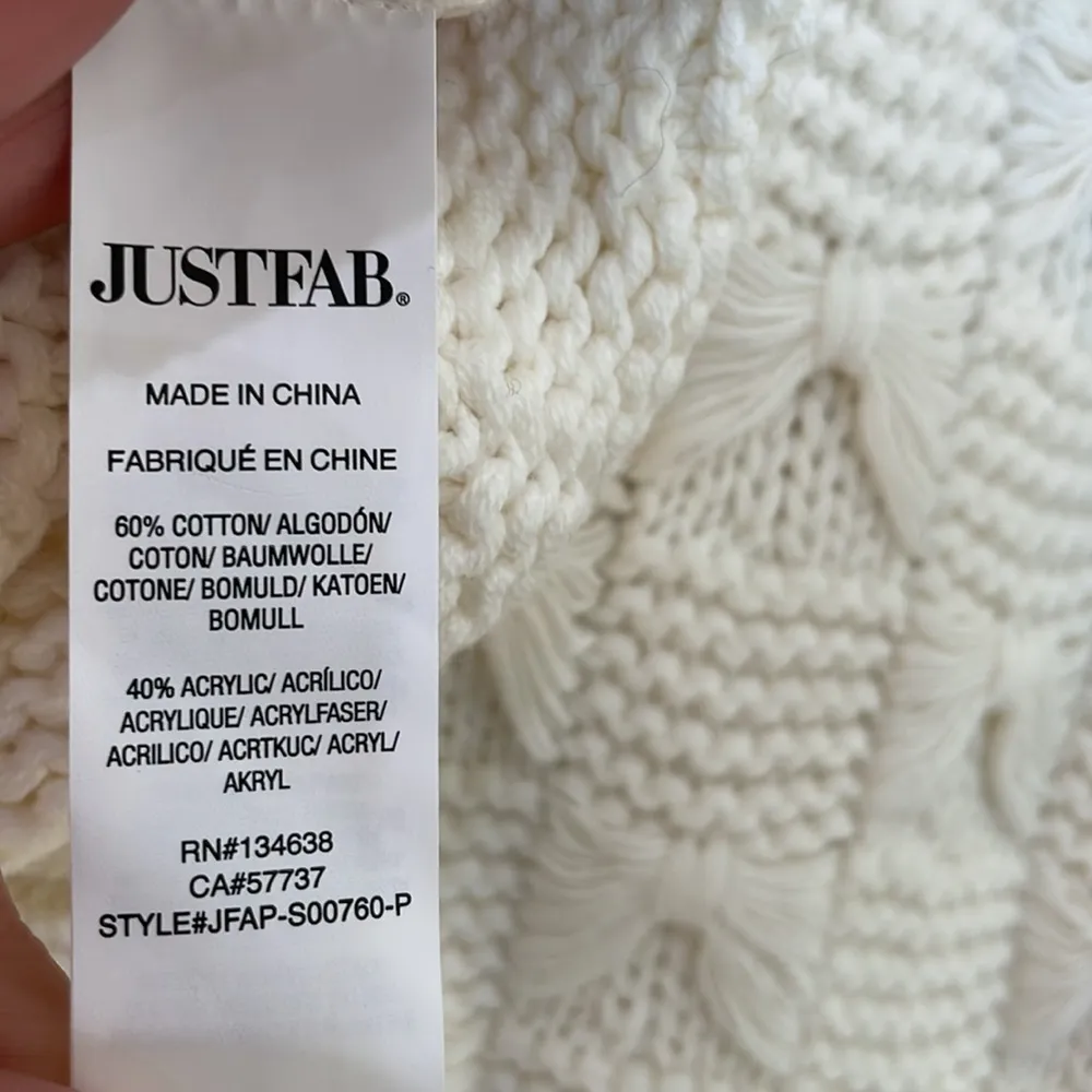 JUSTFAB Knit Tank Top Creamy White Color With Bow Design NWT Size 1X - Image 7