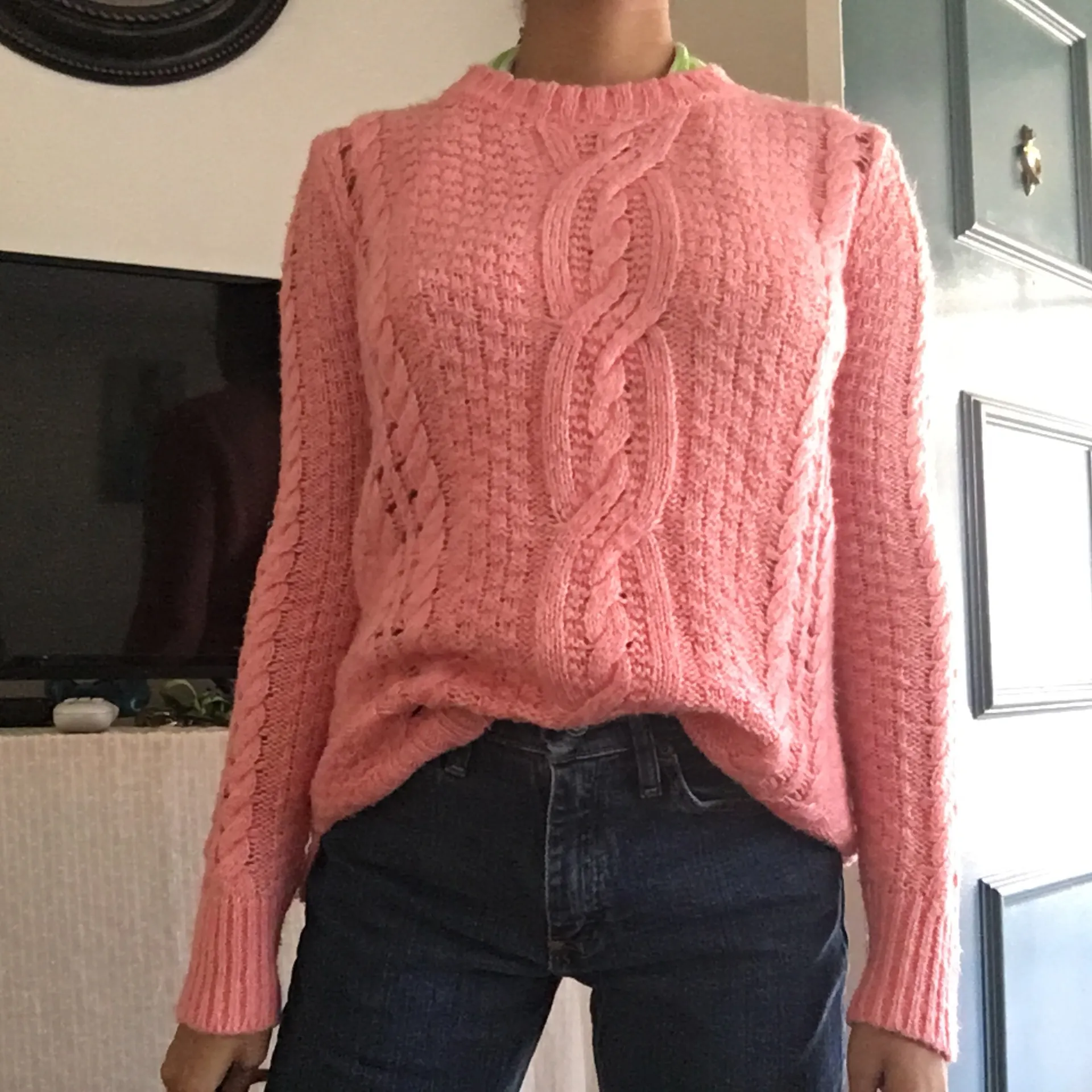 Pink Cable Knit Sweater - Image 3