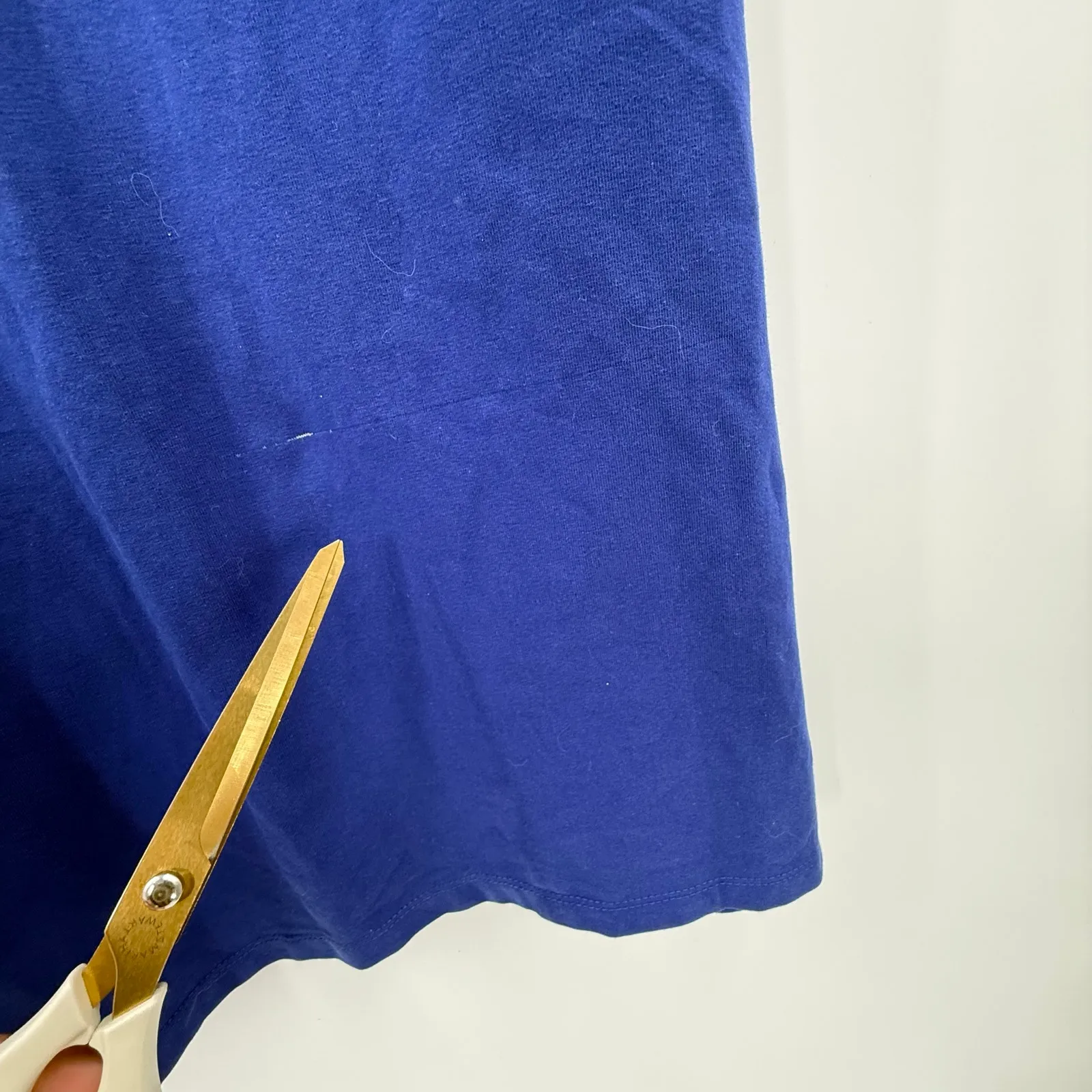 DKNY Midi Dress Size Small NWT Side-Tie Short Sleeve Stretch Casual Royal Blue - Image 8