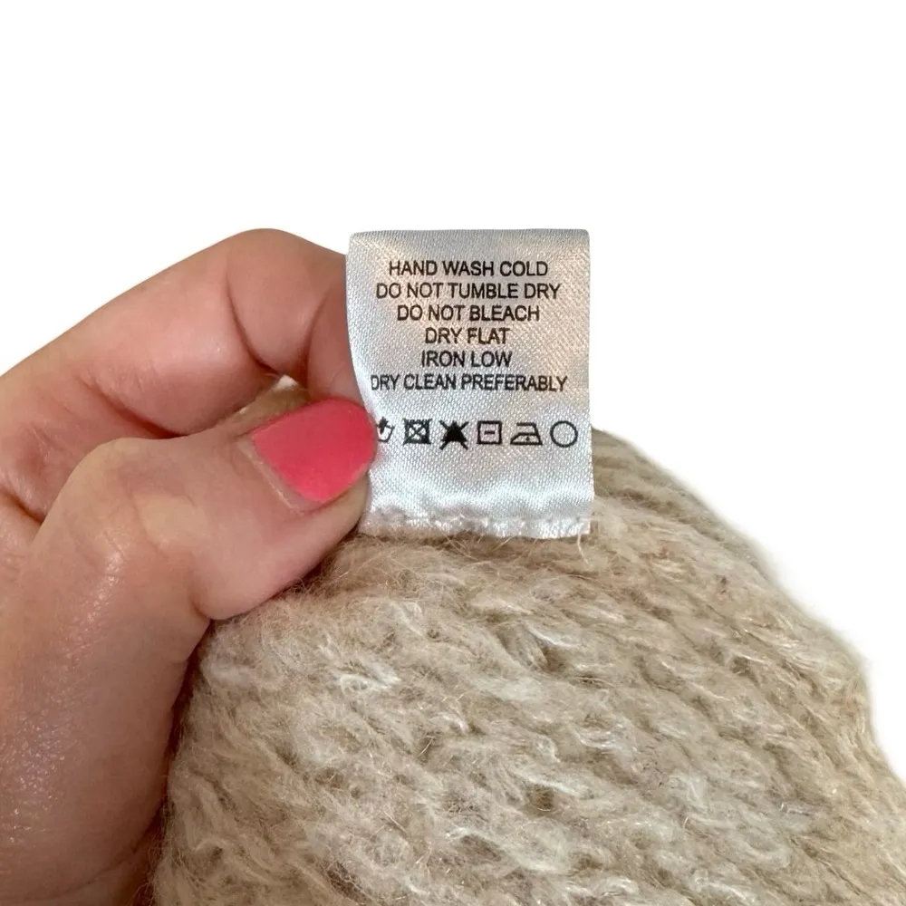 Xirena Sofia Alpaca Jacquard Knit Chunky Boxy Cropped Sweater in Dahlia Fiesta Pink Size XS - Image 12