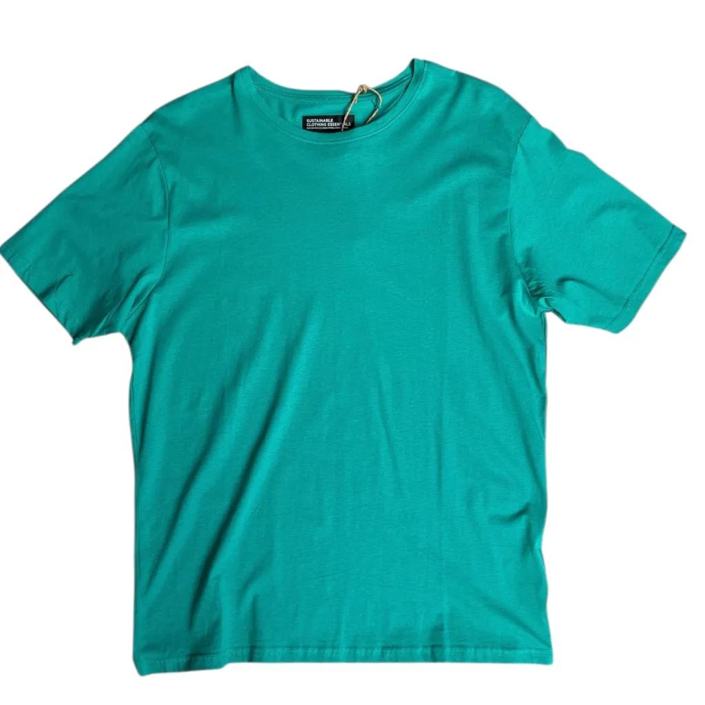 NWT Sustainable Clothing Essentials Teal Short Sleeve T Shirt Sz L‎ Green Size L - Image 2