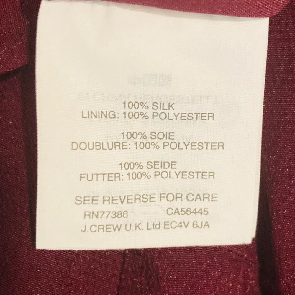 Madewell star print deep burgundy red silk dress with faux wrap neckline.Size 00 - Image 4