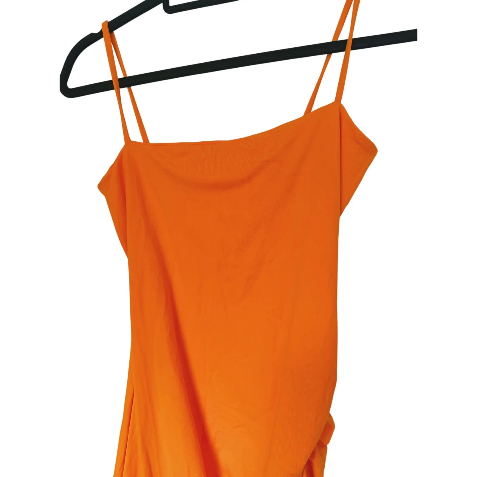 Susana Monaco Y2K Party Ruched Bodycon Mini Dress S Orange Glam Club Baddie - Image 4