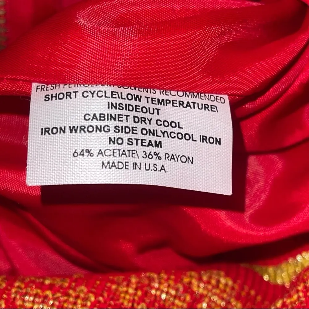 Talk Of The Walk Atlantic City Women’s 2 Pc Pant Set Size XL Vintage Made In USA Red - Image 7