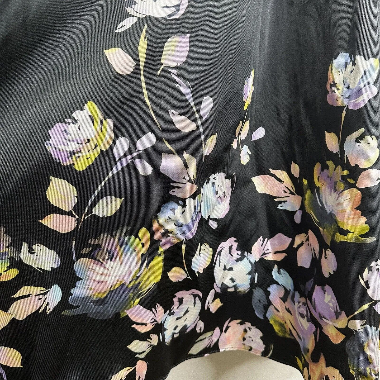 NEW Betsy & Adam Womens Size 4 Black Lace up Satin Floral Long Gown Dress A20330 - Image 7