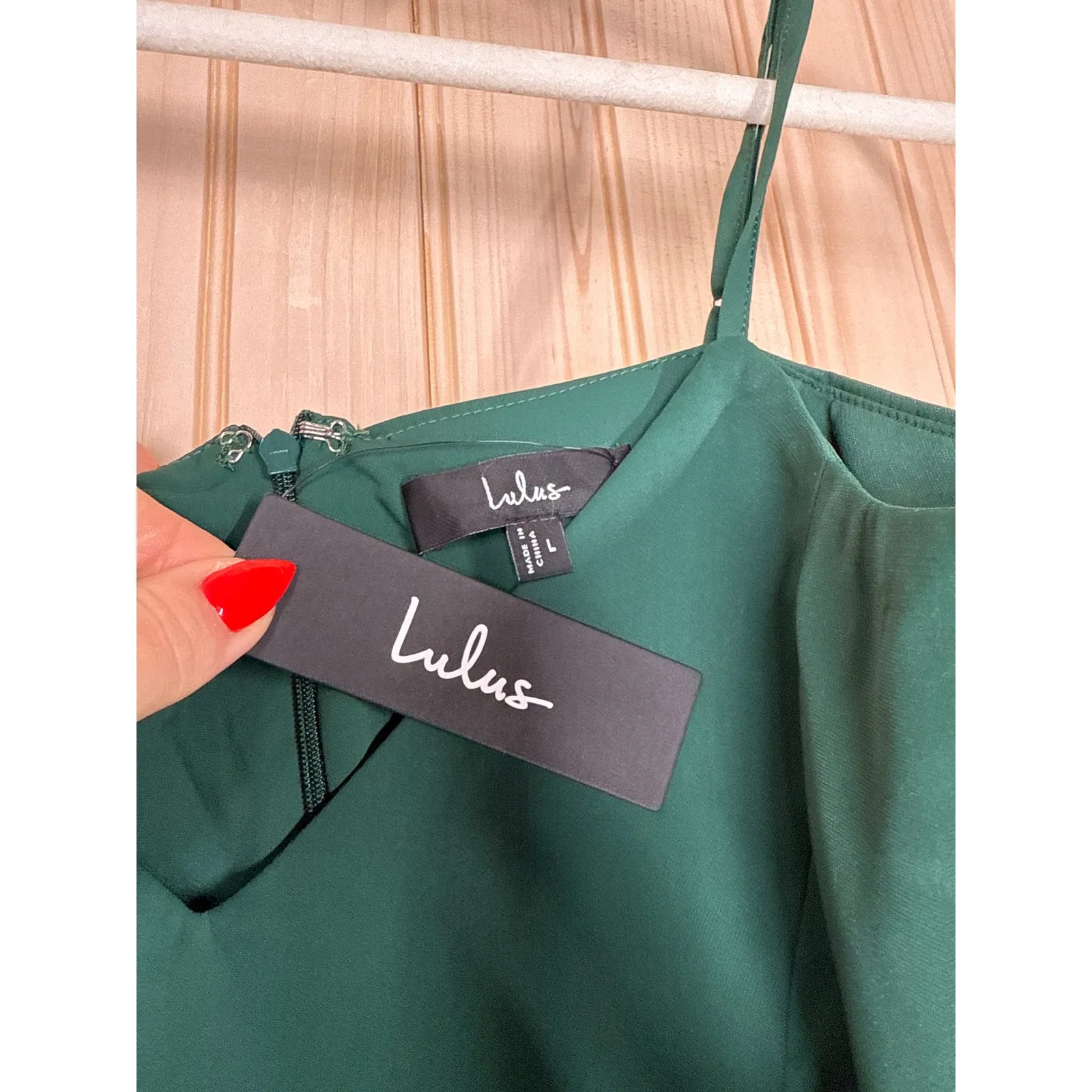 NWT Lulus Reinette Dark Green Midi Dress Cocktail Party Gala Wedding Size L - Image 6