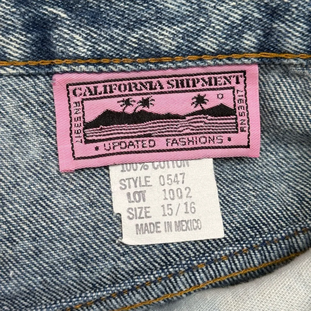 Vintage 80s Acid Wash Denim Jorts Size 30/31 Waist Fit, Bermuda Style Blue - Image 3