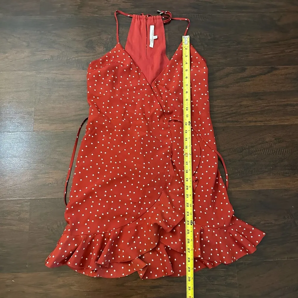 Lovers + Friends Gigi red & white star print wrap mini dress size S - Image 12