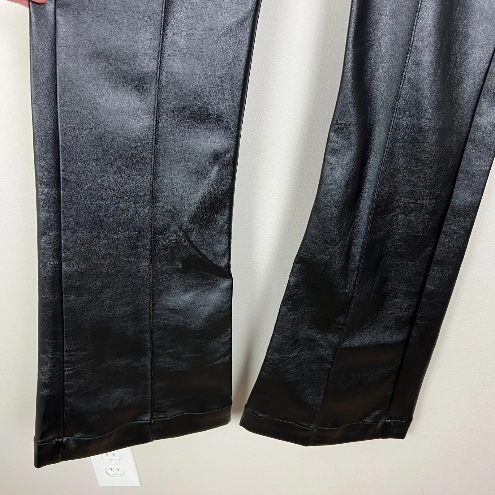 Revice Venus Flares Pants Womens 31 Black Faux Leather Supernova Star Butt Biker - Image 3