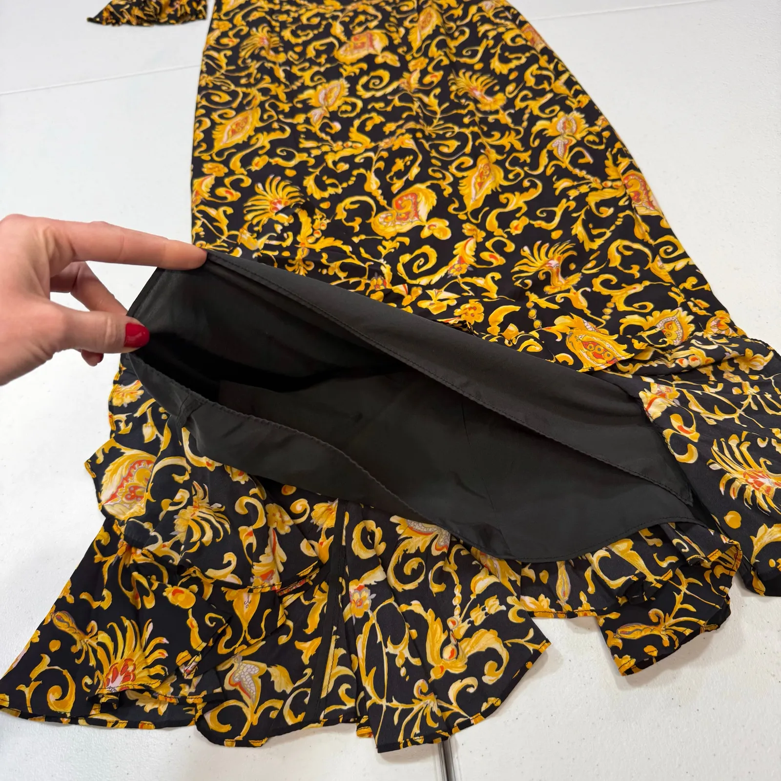 RHODE Felix Dress yellow/black floral maxi dress Size 2 Yellow - Image 5