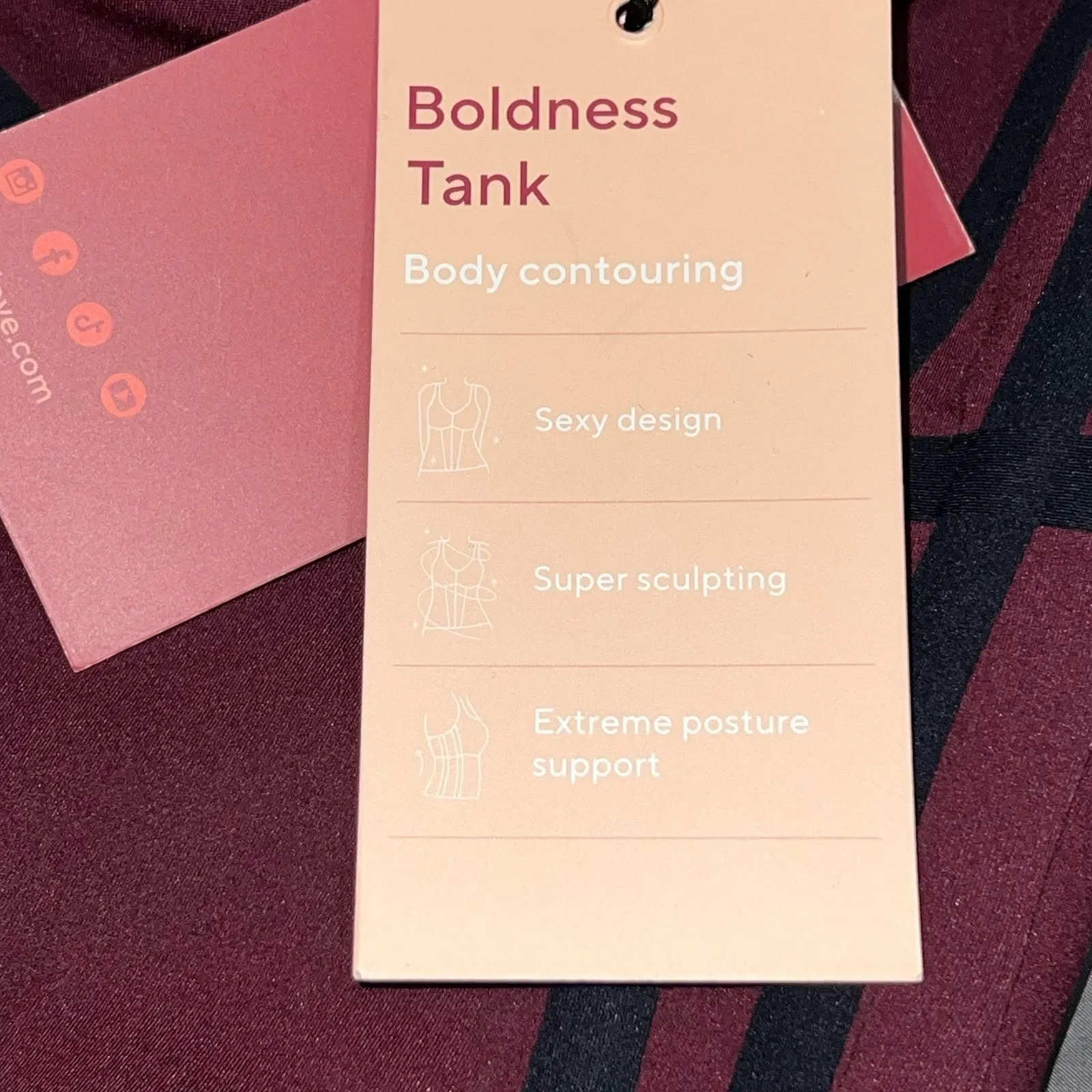 Honeylove Boldness Tank Fig Red Color Black Trims Body Sculpt Size XL Boned New - Image 8