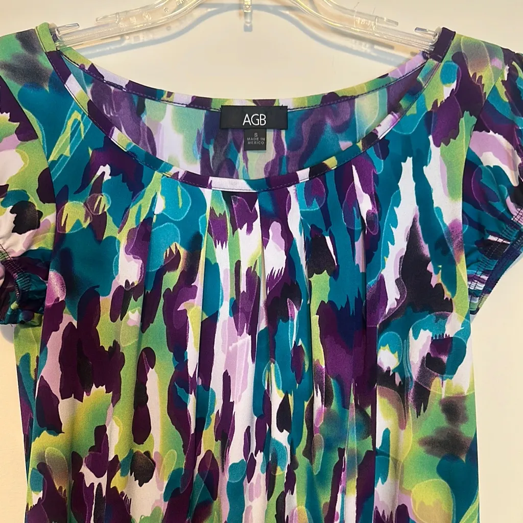 AGB Women's Abstract Multicolor Blouse Blue - Image 6