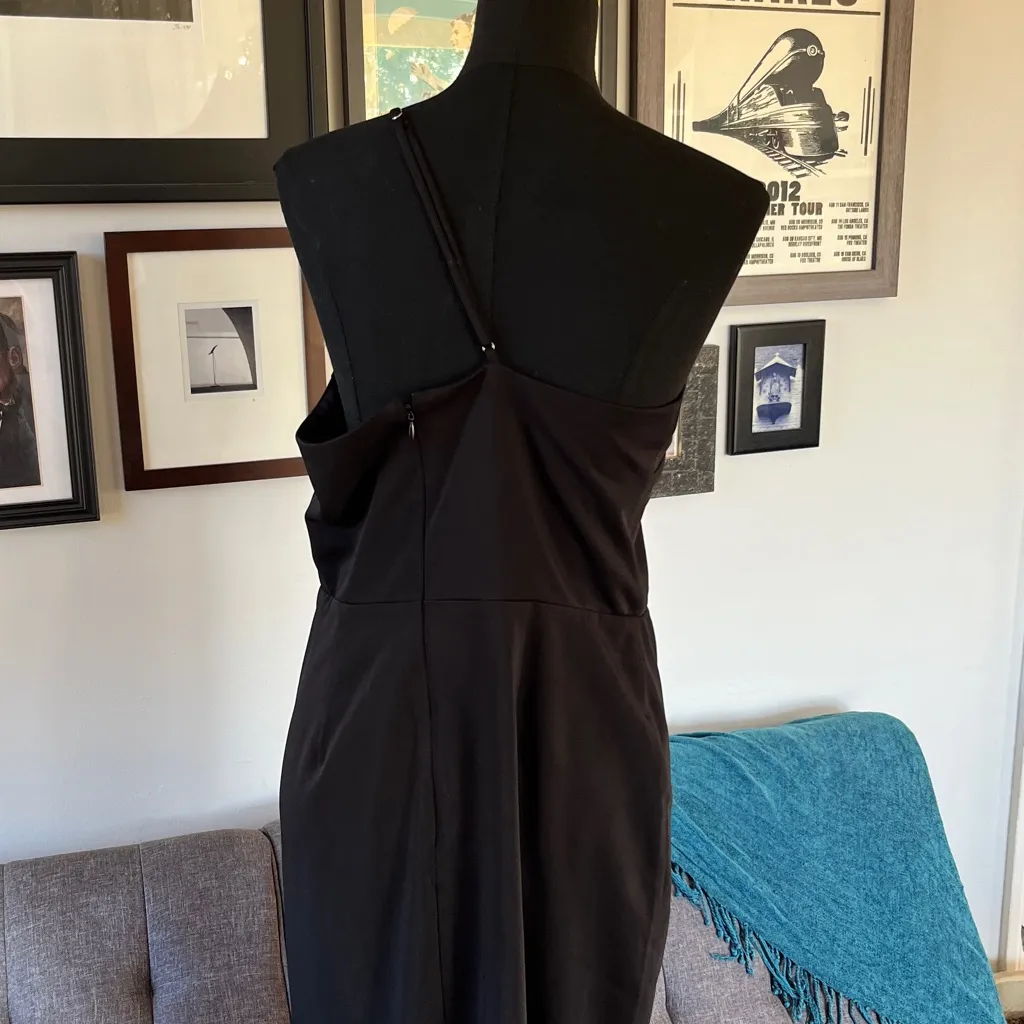 Lovers + Friends Sleek Black Lazo Midi Dress size Large - Image 8