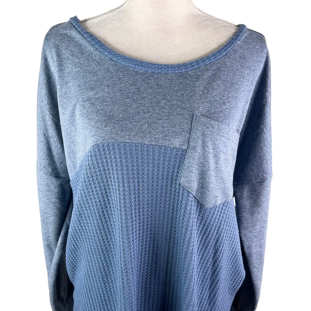 Weekend Suzanne Betro Top Blue Waffle XL New - Image 3