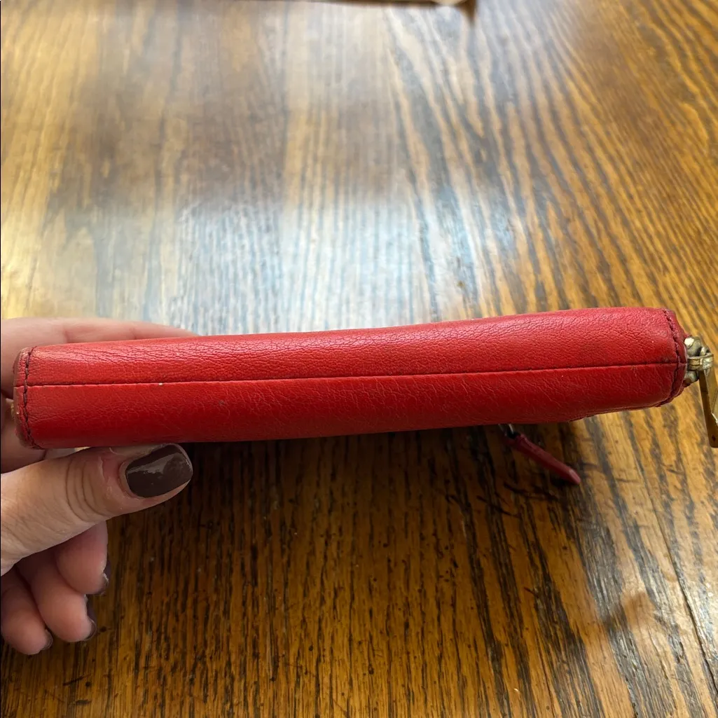 Fossil Bright Red Leather Clutch - Image 10