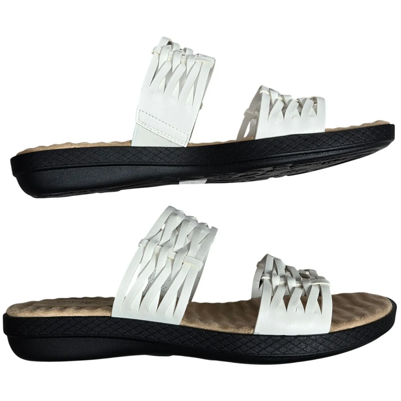 Comfort‎ Wave Easy Street Agata White Woven Strap Slide Sandals Women's Size 8.5 - Image 4