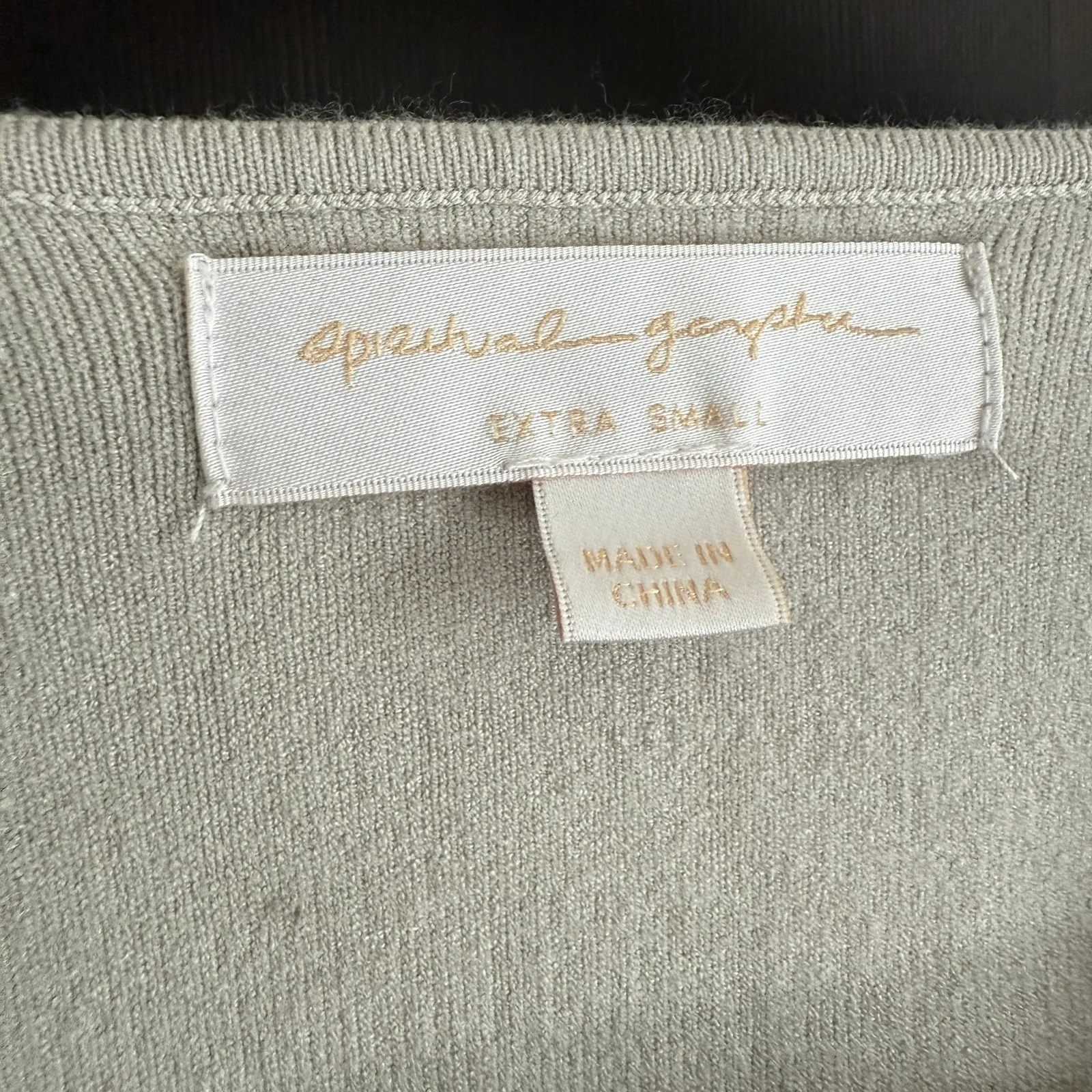 SPIRITUAL GANGSTER | Hadley Wrap Crossover Long Sleeve Crop Top Birch | XS - Image 3