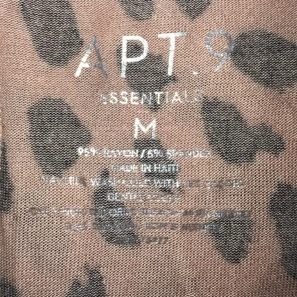 Apt 9 Womens Tank Top Animal Print Relaxed Fit Tan Black Medium - Image 6