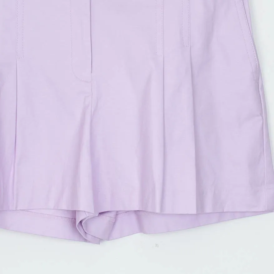 NWT Ann Taylor Womens Purple Pleated High Waisted Shorts Size 12 Casual Golf - Image 3