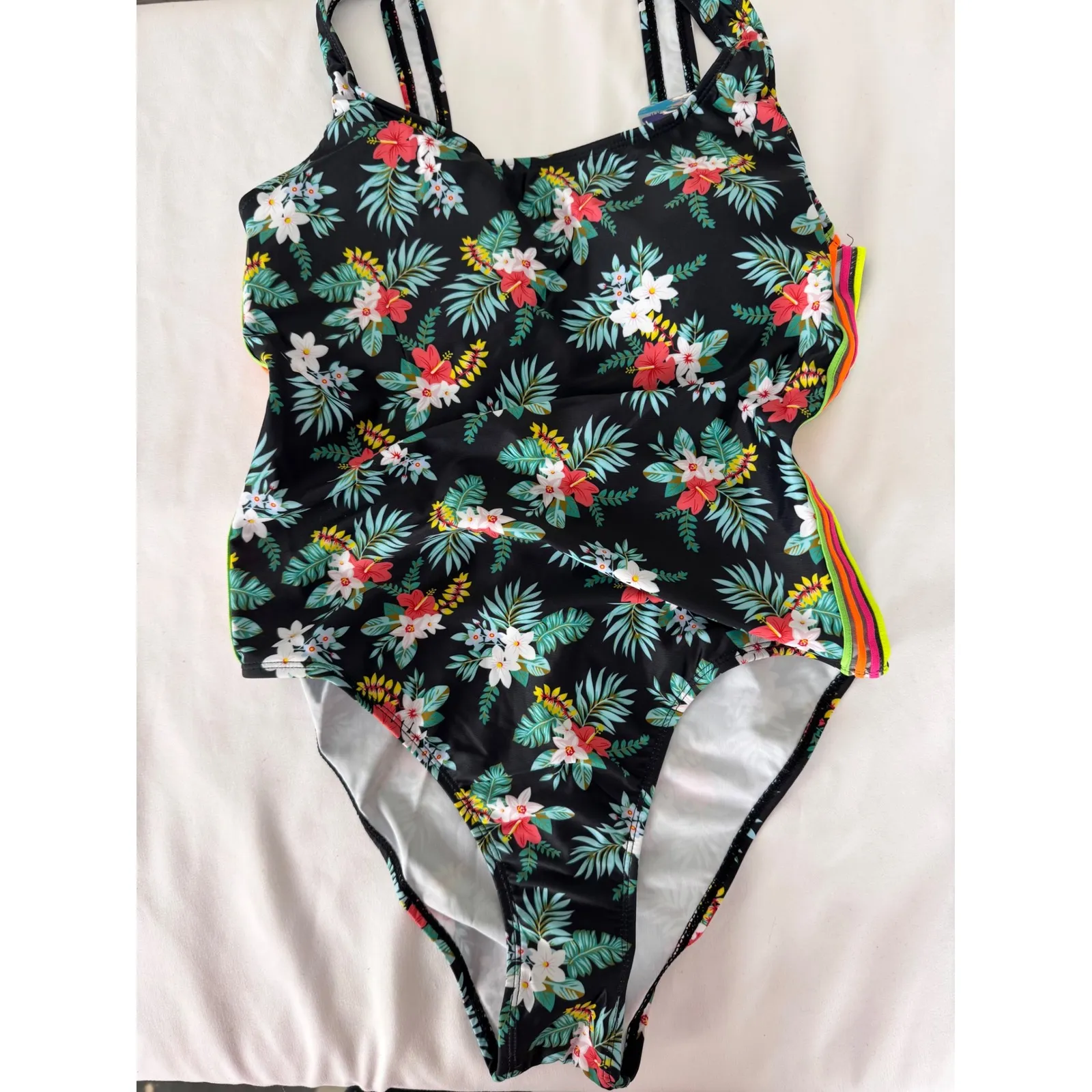 Emme Jordan Floral One Piece Swimsuit‎ Tummy Control Lined Colorful S - Image 2