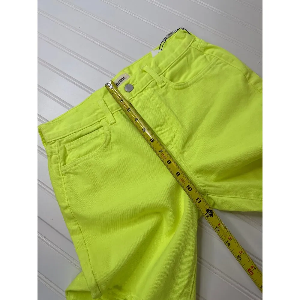 NWT L'AGENCE Dtove Pipe Adele jean Neon Green High Waist Distressed Cropped 25 - Image 7