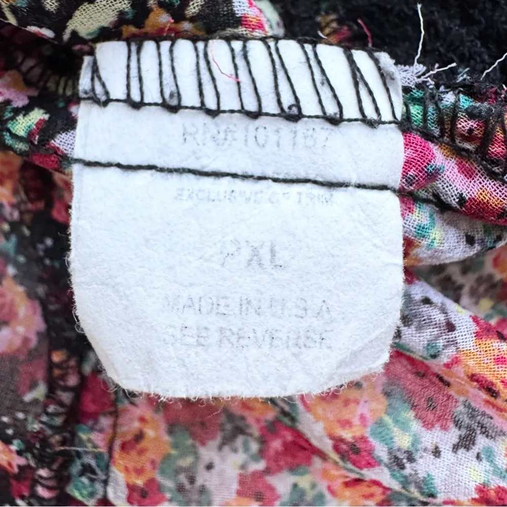 Cha Cha Vente Ditsy Floral Sheer Womens Top Boho Patchwork Crochet Insert PXL Pink Size undefined - Image 11