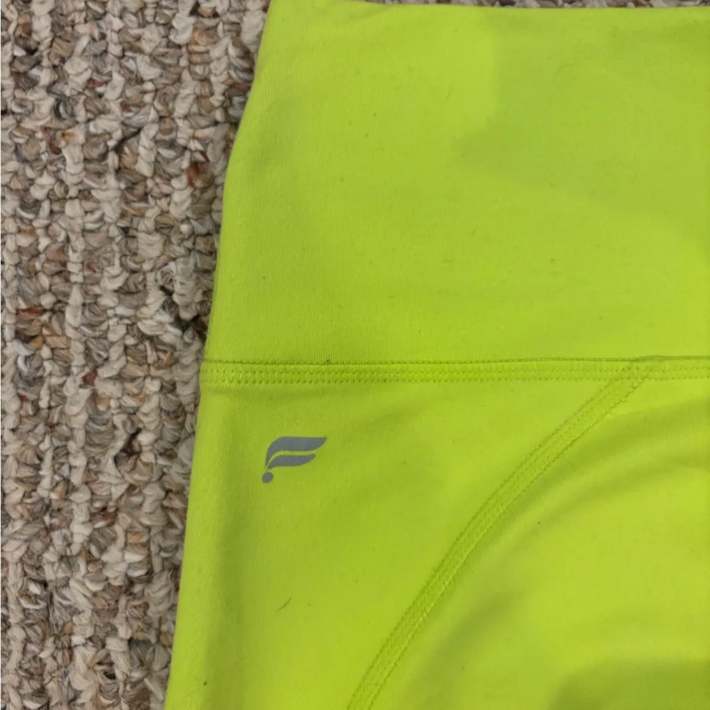 Fabletics Bright Neon Yellow Power Hold High-Waisted Leggings - Image 4