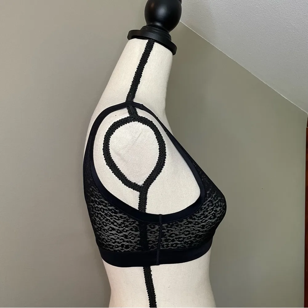 Victoria’s Secret Black Sheer Leopard Lace Bralette Bra Extra Small - Image 2