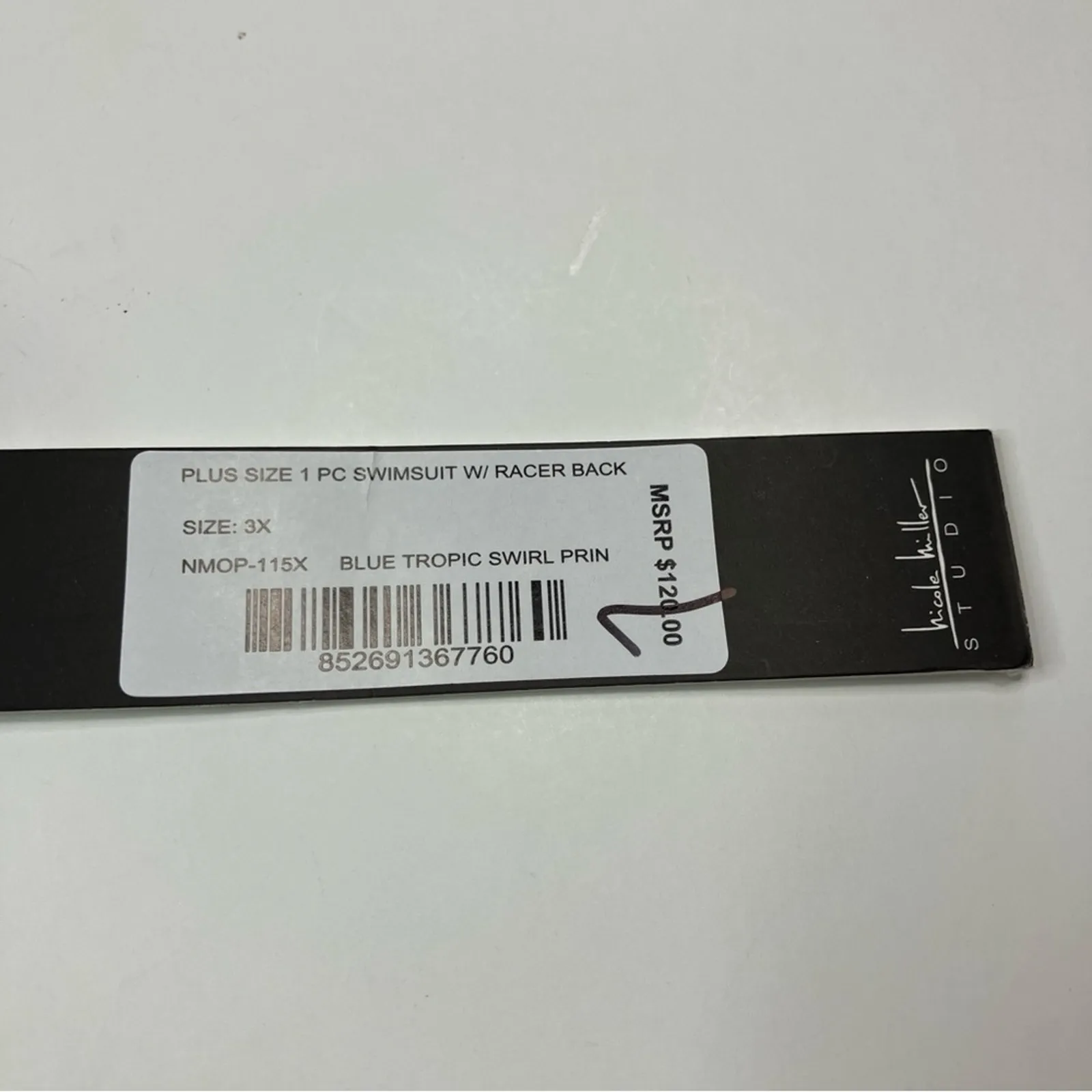 Nicole Miller Blue Tropic Swirl Print One Piece Racerback Swimsuit NWT Womens 3X - Image 7