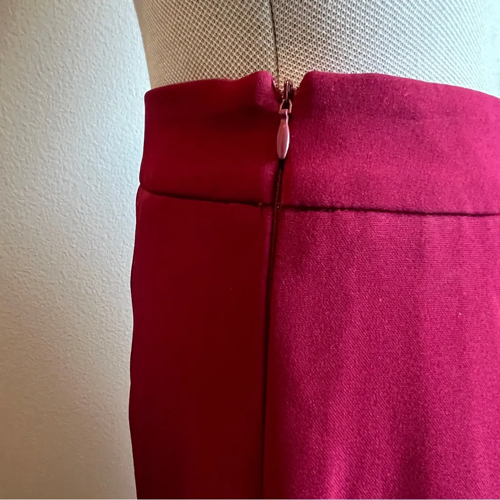 Commense Elegant Two Tone Burgundy Red and Light Pink Pleated Maxi Skirt NWT Size M - Image 7